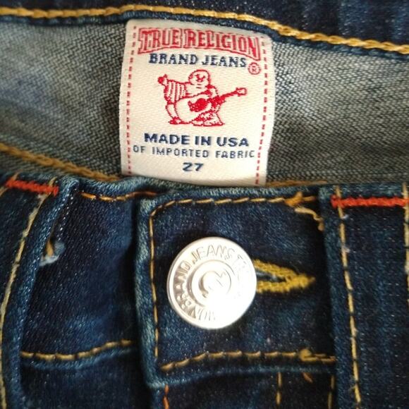 True Religion Joey Super T Flare Jeans Size 27 Y2K Twisted Inseam Flap Pockets - Picture 5 of 12